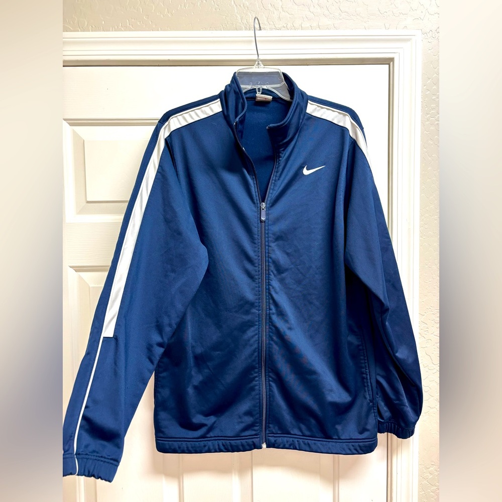 Men’s Nike Track Jacket Navy Blue Size L Full Zip